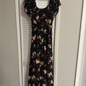 Floral Black Maxi Dress